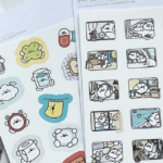 행복을 위한 계획&행복한 일상 cut 스티커