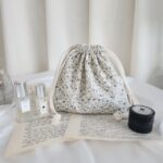 블루 플라워 스트링파우치